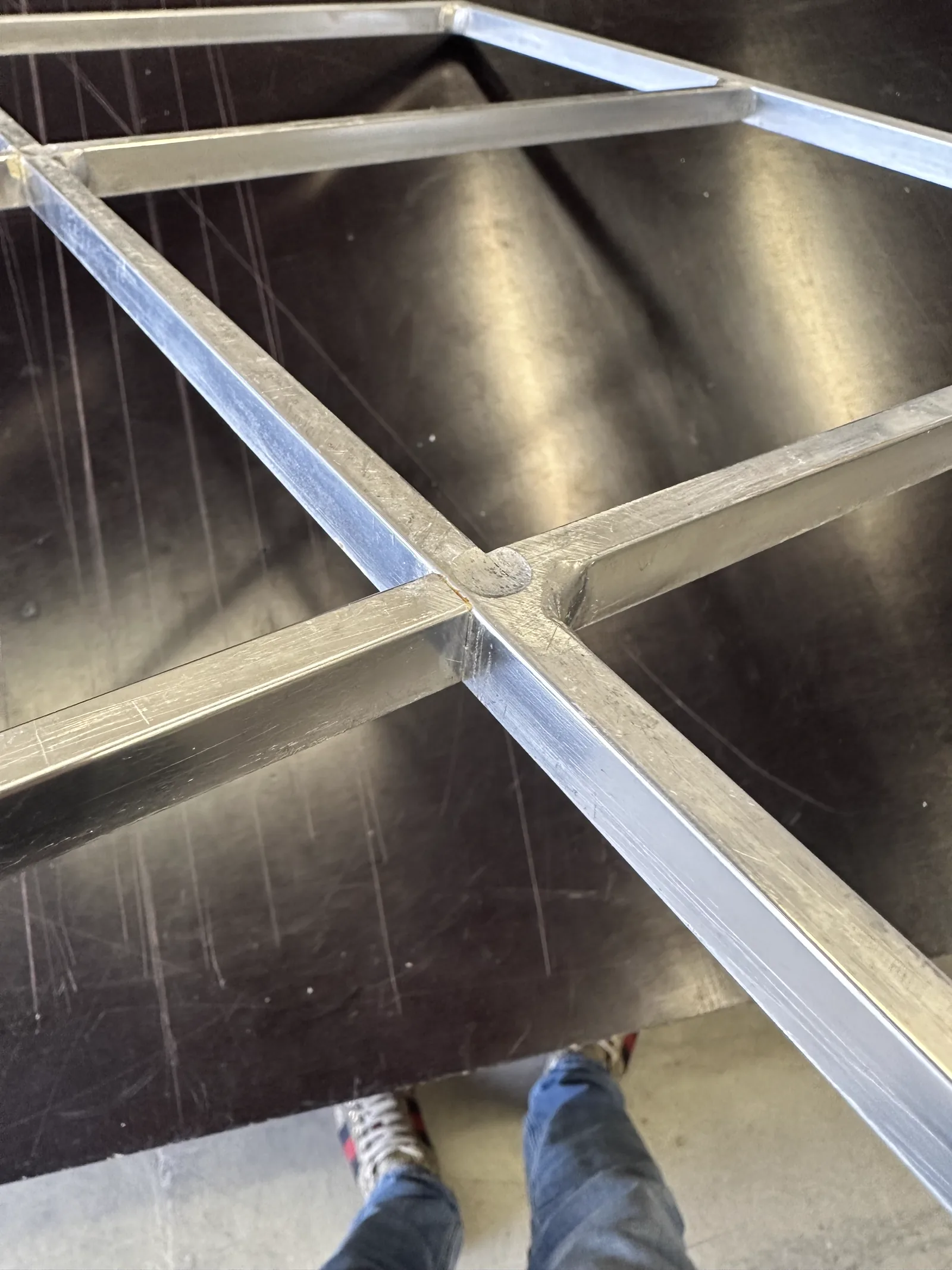 Eckverbindung eines Siebrahmens im Detail